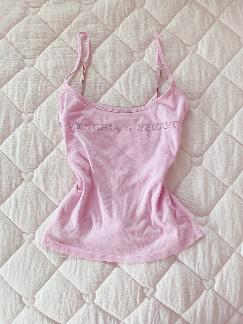 𝜗𝜚 vintage victoria’s secret 2000’s rhinestone cami pink